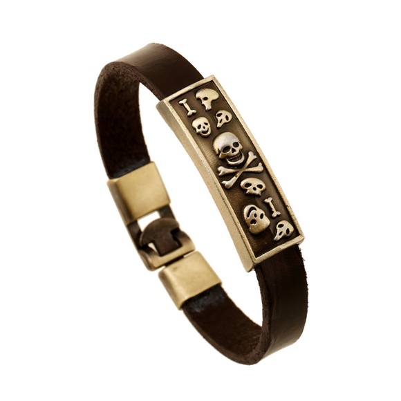 Jewelry - Skull Leather Bracelet